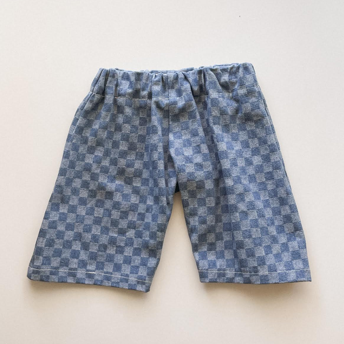 .  Wide Leg Pant in Denim Checked