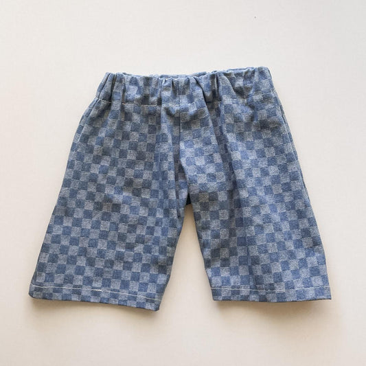 .  Wide Leg Pant in Denim Checked