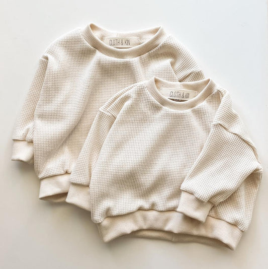 .  Crewneck in Linen Waffle