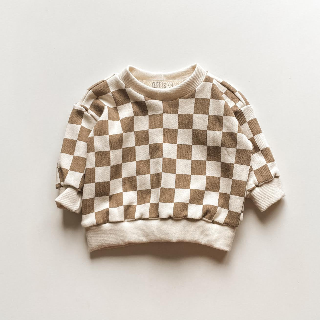. Crewneck in Brown Checks