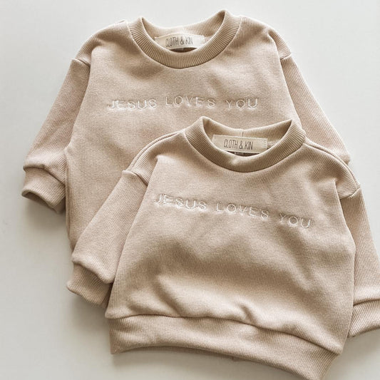 +  Jesus Loves You Knit Crewneck