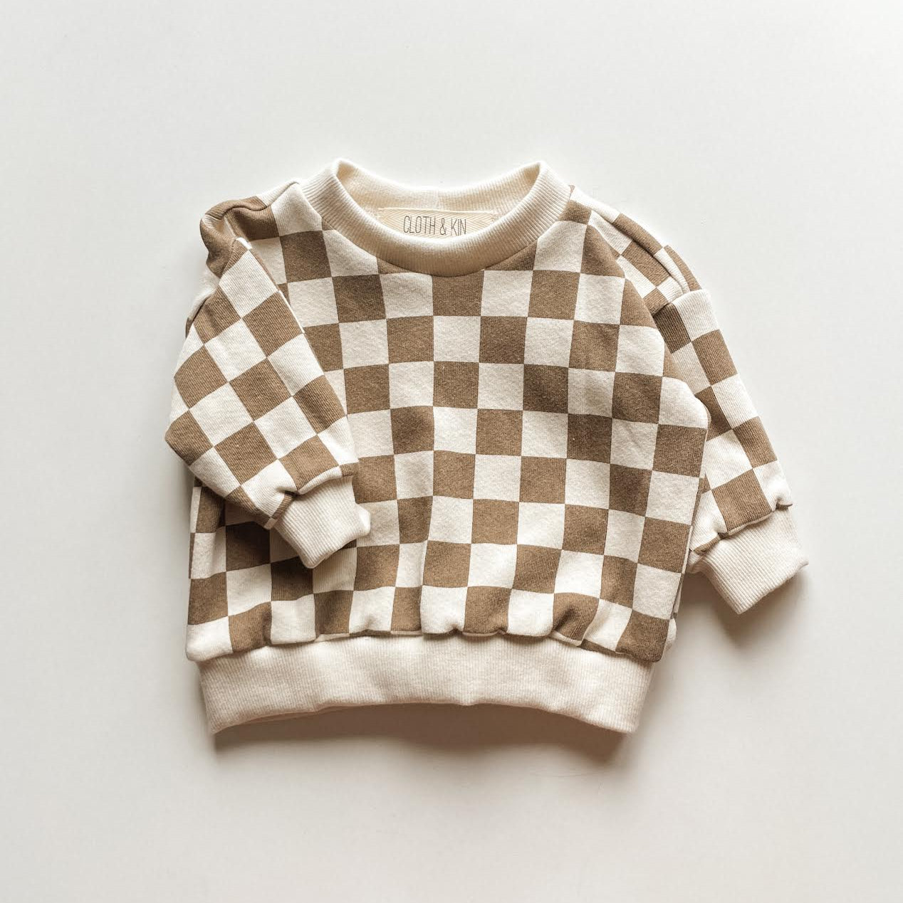 . Crewneck in Brown Checks