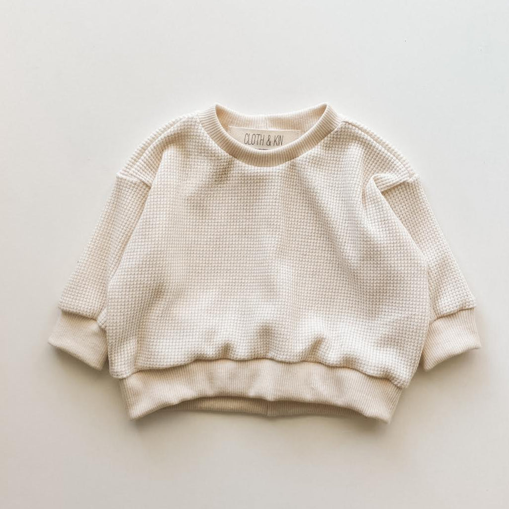 Crewneck in Linen Waffle