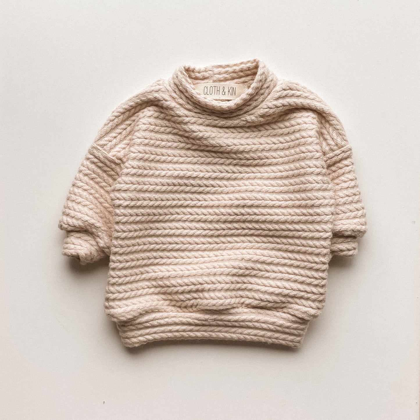 +  Cream Knit Slouchy Sweater